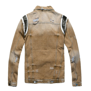 Premium Men Regular Fit 100% Cotton <b>Denim</b> Jacket Washed Trucker Jean <b>Coat</b> Vintage Winter Y2K Hip Hop Casual Urban Street Fashion - Product Image 2