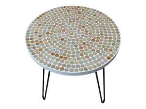 Table d'appoint en mosaïque éblouissante: Art irisé-Table basse bleue-Table d'appoint-Décor de salon-Cadeau - Product Image 2