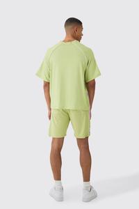 Conjunto de camiseta y pantalón corto de fútbol bordado Floral cuadrado con logotipo personalizado conjunto de verano a juego para hombre conjuntos gemelos transpirables de secado rápido - Product Image 5