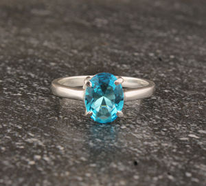 Bague Solitaire Classique Bohème Faite à la Main en Argent Sterling 925 avec Pierre Précieuse Taillée Brillant Sertie en Bezel, Unisexe, pour Mariage - Product Image 6