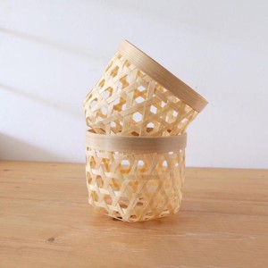 Accessoires de vaisselle décoration de table à manger bambou naturel et rotin verre à vin porte-gobelet à eau couvercle - Product Image 3