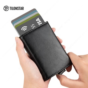 Portefeuille <span class=keywords><strong>de</strong></span> poche en aluminium, porte-cartes d'identité, blocage Rfid, portefeuille en cuir Pop up, étui pour cartes <span class=keywords><strong>de</strong></span> crédit, <span class=keywords><strong>protecteur</strong></span> - Product Image 2