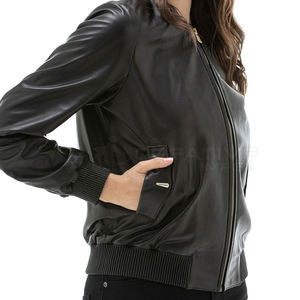 Chaqueta de Cuero para Mujer, Estilo Moderno, Venta al Por Mayor, Invierno, con Cuello Alto, Impermeable y Resistente al Viento, Acabado de Alta Calidad, Superventas - Product Image 4
