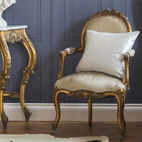 Chaise classique française en or doré Palais de Versailles pour salle à manger, dressing, bureau à domicile et appartement
