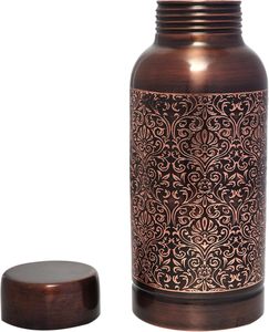 Bouteille d'eau en cuivre pur écologique pour le bureau, la salle de sport, le yoga, les voyages et la maison avec bouchon étanche - Product Image 3