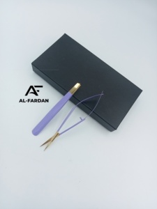 Pinzas para Cejas con Punta Inclinada, Color Lila con Punta Dorada, Pinza para Cejas con Cuchilla Afilada, Tijeras de Resorte, Se Acepta Logotipo Personalizado - Product Image 6