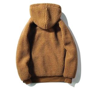 Sweat-shirt à capuche en polaire douce pour homme, vêtement d'hiver unisexe, décontracté, surdimensionné, rouge - Product Image 3