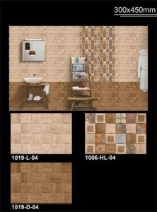 Design moderne 300x450mm Carreaux muraux en céramique Finition brillante Texture solide Salle de bain Cuisine Café 9 mm Qualité d'exportation - Product Image 5