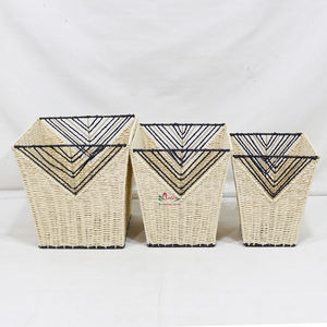 Artex Dong Thap Paniers de rangement décoratifs en osier écologique en corde de papier Paniers cadeaux faits à la main pour l'organisation de la maison et de la cuisine - Product Image 3