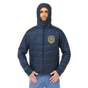 Doudounes pour hommes de qualité supérieure fermeture éclair complète couleur bleu marine tenue décontractée veste polaire d'hiver avec design imprimé DGT - Product Image 2