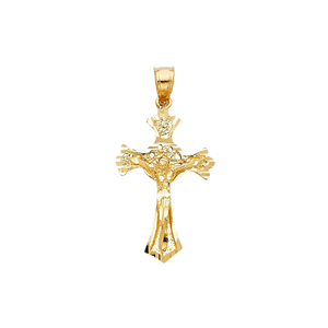 14K chapado en oro amarillo Señor Jesucristo crucifijo Santa Cruz símbolo religioso colgante de Metal joyería cristiana niños - Product Image 1