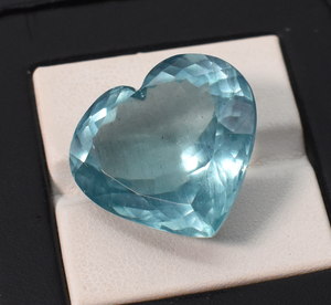 Piedra preciosa natural con forma de corazón de Aguamarina, piedra preciosa facetada, ojo brasileño, aguamarina azul limpia para colgante de aplicación de joyería - Product Image 3