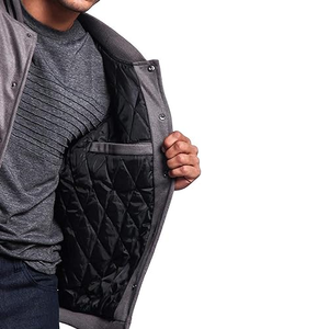 Nuevo diseño para hombre, chaqueta universitaria de manga de cuero para la calle, chaqueta universitaria con cuello levantado, nuevas chaquetas de béisbol al por mayor - Product Image 5