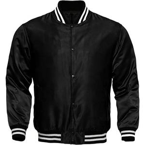 Blouson bombardier de baseball en nylon d'hiver pour hommes avec logo personnalisé manches longues col à capuche poche zippée High Street - Product Image 1