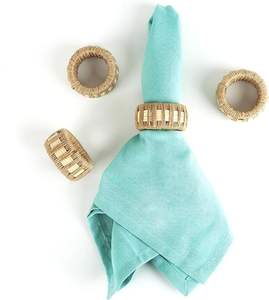 Nouveau fait à la main Jute Jute corde tissé serviette anneau créatif corde porte-serviettes fabricant en gros lot de 6 - Product Image 4