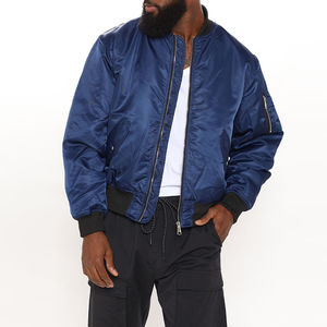 OEM nuevo estilo cremallera completa chaquetas de moda Color sólido otoño para los hombres chaqueta de bombardero clásica al por mayor chaqueta de bombardero transpirable - Product Image 4