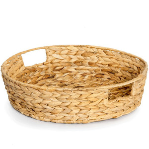 Plateau tissé en jacinthe d'eau jonc de mer au design moderne Boîte de rangement en plastique PET pour usage domestique Bac de stockage des aliments léger - Product Image 5