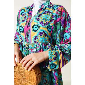 Robe boutonnée à motifs menthe - Product Image 4