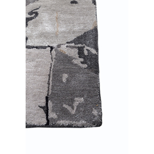 พรมขนสัตว์และวิสโคสทอมือลายเรขาคณิตสีเทาและดำ รุ่น Genesis สำหรับใช้ในบ้าน-Taq-4310 (Md) - Product Image 4