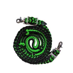 Riendas de cuerda de barril de nailon trenzado personalizadas para caballos, ganchos a presión de gatillo de Metal, equitación occidental de dos colores, alta calidad para todas las estaciones - Product Image 1