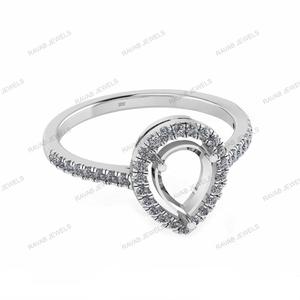 แหวนเงินสเตอร์ลิง925 6x8มม. ซีแซดลูกแพร์เครื่องประดับสำหรับเป็นของขวัญหมั้นน่ารัก - Product Image 5