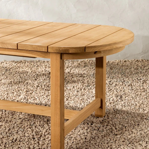 Mesa de comedor ovalada de teca maciza de diseño moderno y elegante con tapa de listones para el hogar, Hotel, Villa, parque, muebles de comedor - Product Image 6