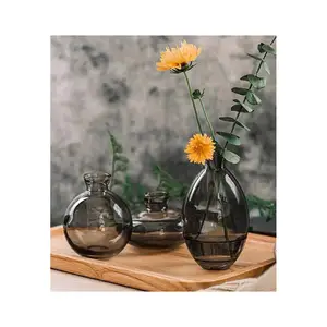 Yeni koleksiyon güzel Trio küçük cam vazo İskandinav tarzı saksı ev dekor için