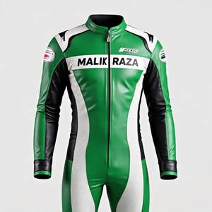 Combinaison de course de moto, cuir de qualité supérieure, armure CE, résistance à trois points, panneaux extensibles, fermetures à glissière et curseurs externes du genou - Product Image 4