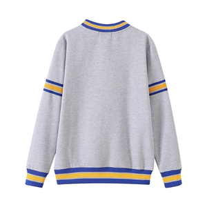 Sweat-shirt doublé en laine grise imprimé SGRho pour femme, col rond, tricoté, respirant, écologique, coupe-vent, en polyester et coton - Product Image 2