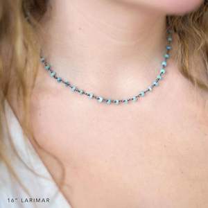 Opale perlée tour de cou noir argent oxydé chapelet chaîne collier naturel éthiopien opale Edgy superposition collier bijoux - Product Image 4