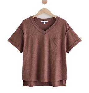 Camiseta de lino elegante para mujer, transpirable de alta calidad y perfecta para ropa informal y actividades al aire libre, cuello en V, ajuste holgado - Product Image 4