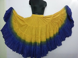 IMPACT teint 25 mètres modal/coton jupe gitane solide longue Maxi Boho femmes Club Showgirl danseuse Performances tenues de scène latine - Product Image 4