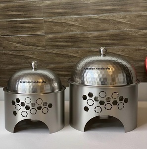 Calentador de Comida con Diseño Único y Recién Llegado, Diseño de Corte Láser, 100% Seguro para Alimentos, Plato para Calentar Comida Hecho de Acero Inoxidable - Product Image 1