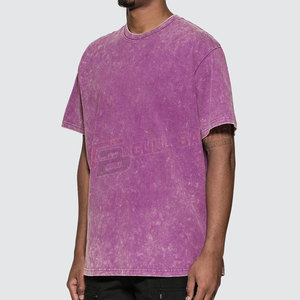 เสื้อยืดลายกรดสำหรับผู้ชายวินเทจเนื้อนุ่มทันสมัยโอเวอร์ไซส์สำหรับผู้ชาย - Product Image 1