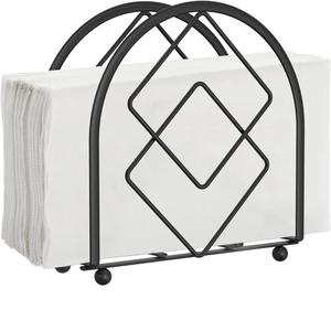 Porte-serviettes en acier inoxydable de couleur noire de qualité supérieure de grande taille parfait pour la décoration de table à manger élégante Home Essentials - Product Image 3