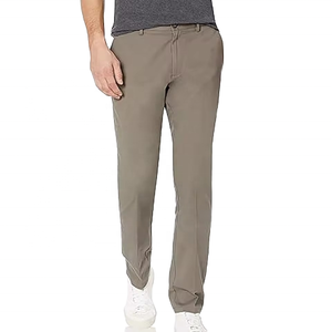 Nuevos Pantalones Chinos de Algodón Mezclado para Hombre, Ligeros, de Alta Calidad, Lavado Oscuro, Cintura Plana, Corte Recto, Formales, Casuales, para Golf, Venta al Por Mayor - Product Image 3