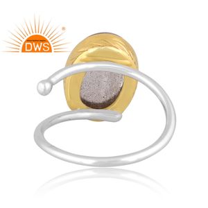 Meilleure qualité en argent Sterling fin naturel Doublet gris vadrouille cristal pierres précieuses bague empilable bijoux personnalisés pour les femmes cadeau pour elle - Product Image 4