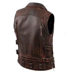 Gilet tactique pour homme en cuir de vache véritable 100% respirant pour moto, veste de motard pour vêtements de moto, vêtements d'extérieur - Product Image 2