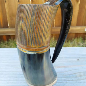 Collections de cornes à boire d'Inde, chopes à bière authentiques en gros, gravées, polies, organiques, cornes viking - Product Image 1