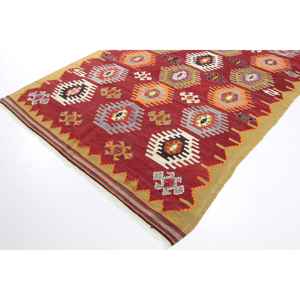 Tapis turc vintage 6,3x10,1 pieds, tapis en laine rouge camouflage - Product Image 2