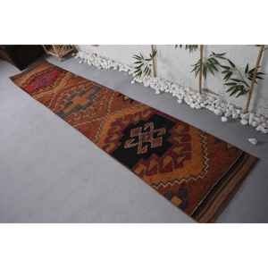 Alfombra Turca, Alfombra de Pasillo de 2x11 pies, Alfombra Sólida Marrón Herki - Product Image 4