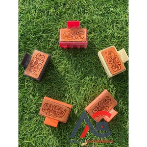 New Arrival Hot Selling Western Stylish Handmade Tooled Engraved Leather <b>Hair</b> Claw Clips Leather Claw <b>Hair</b> Accessories <b>for</b> Women - Product Image 1