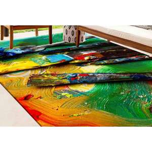 Colorful Brush Stroke <b>Rugs</b>, Painter Brushes <b>Rug</b>, Paint <b>Rug</b>,<b>Chenille</b> <b>Rug</b> - Product Image 5