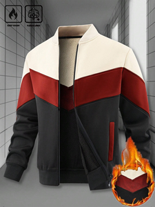 Blouson d'aviateur d'hiver personnalisé avec logo brodé en chenille Vestes universitaires en cuir véritable rose Colorblock pour hommes - Product Image 3
