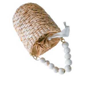 Emilie Summer Tote Sac en jacinthe tissé avec poignée de qualité supérieure et housse en tissu - Product Image 1