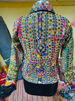 2022 stile Vintage Boho Banjara giacca da donna artigianale alla moda abbigliamento con ricami e paillettes lunga lunghezza
