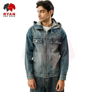 Veste en jean décontractée pour homme, logo personnalisé, OEM ODM, tissu épais, boutons sur le devant, vêtements d'extérieur - Product Image 5