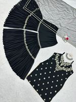 Fabzone Kurta Palazzo pour femmes, broderie lourde, georgette, inspiré de l'actrice de Bollywood Kangana, tenue de soirée, Fabzone Sharara