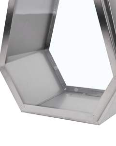 Lanterne hexagonale en acier inoxydable argentée de haute qualité 2025 exportation artisanale pour la décoration de mariage en plein air pour la décoration intérieure - Product Image 4