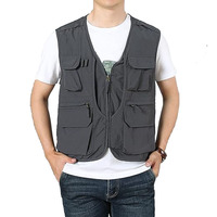 OEM personnalisé hommes bleu marine sans manches multi-poches gilet en duvet de coton à vendre hommes vêtements de travail gilet tactique